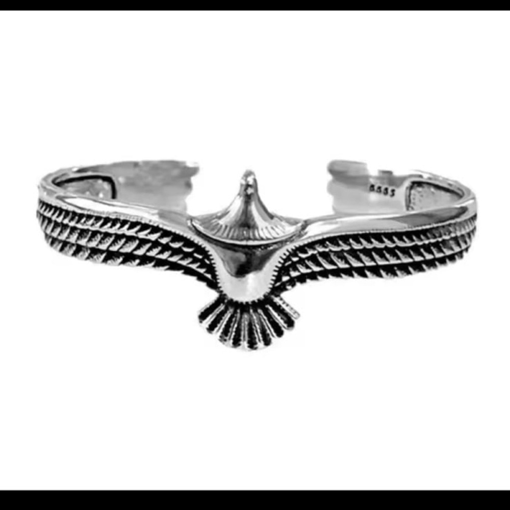 Men's Silver Dominant flying Eagle Bracelet
